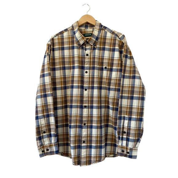 Orvis Other - Orvis Signature Twill Button Up Mens Plaid Long Sleeve Classic Fit Shirt Size XL